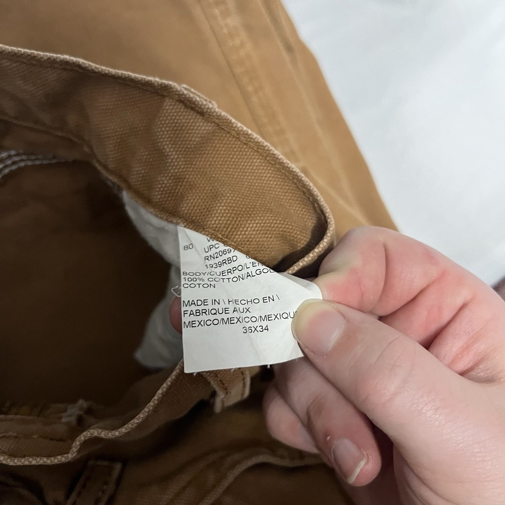 Vintage Dickies Carpenter Pants Mens 36x34 Brown Canvas Faded Utility Grunge - Picture 4 of 12